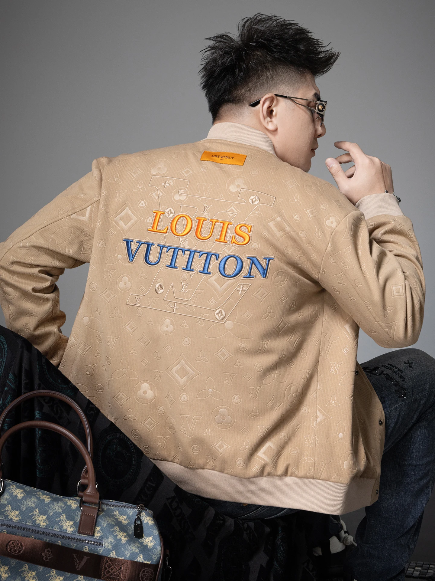 

Khaki Embroidered Baseball Jaet Men's Autumn Winter New Sle Lightweight Luxury Outerwear Casual Sle Stand Fit Jaet