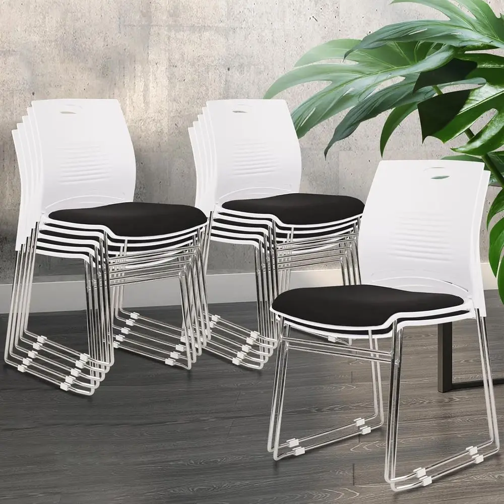 

Stackable Office Guest Chair with Metal Sled Base, Plastic Lobby Waiting Room Chair for Office, Reception, Conference, School, K