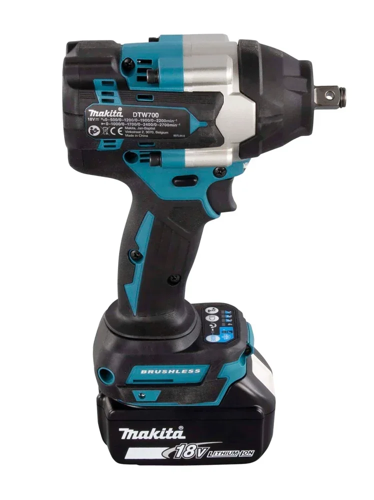 Makita Batteria DTW700 Avvitatore a percussione senza spazzole 1/2" Trapano a percussione elettrico Cacciavite a batteria 18V Strumento agli ioni di litio 4 Modalità di shock