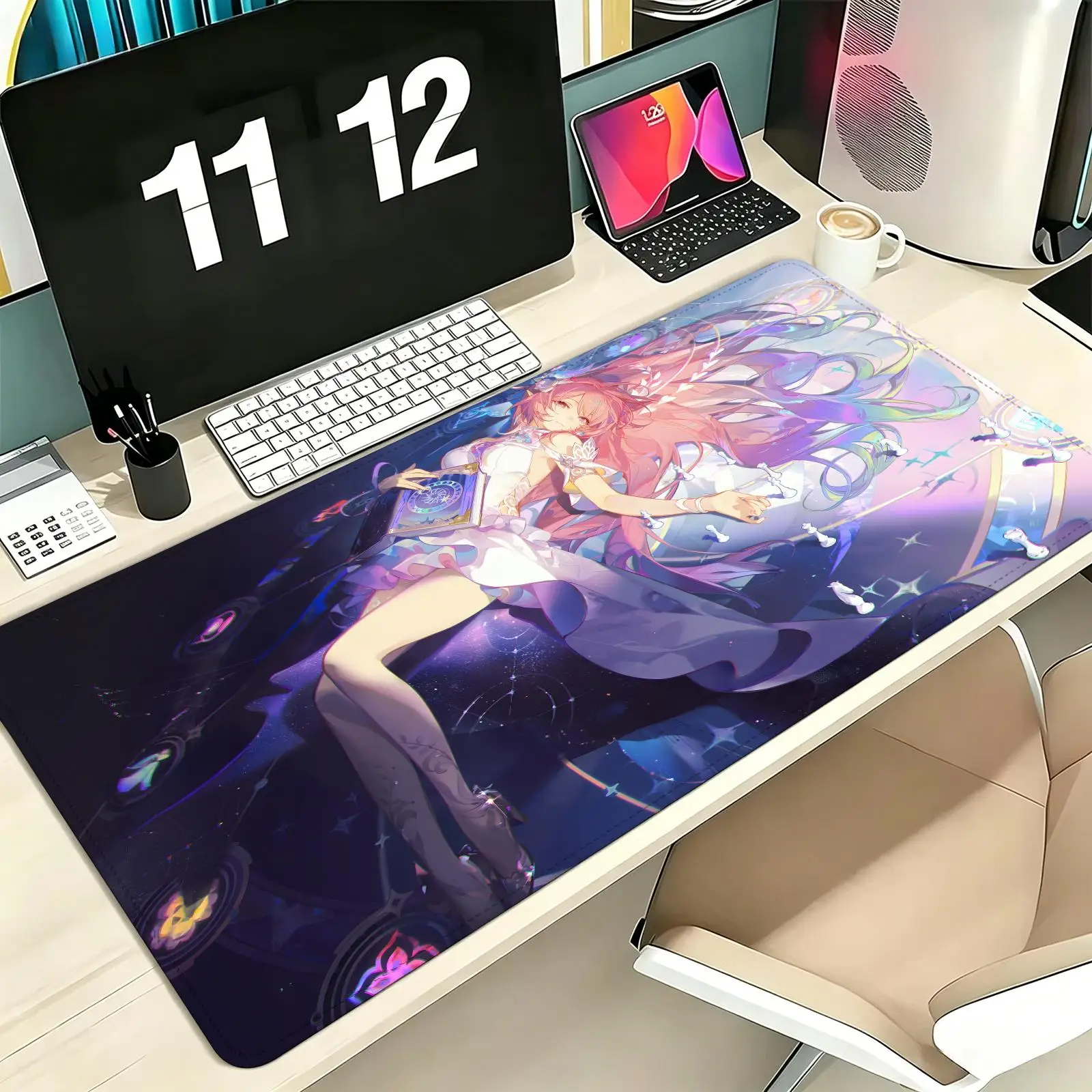 Honkai Star Rail Cyrene Pro E-Sports Gaming Mousepad Extra Large Non-Slip Stitched Edge Keyboard Laptop Desk Mat For PC Gamer