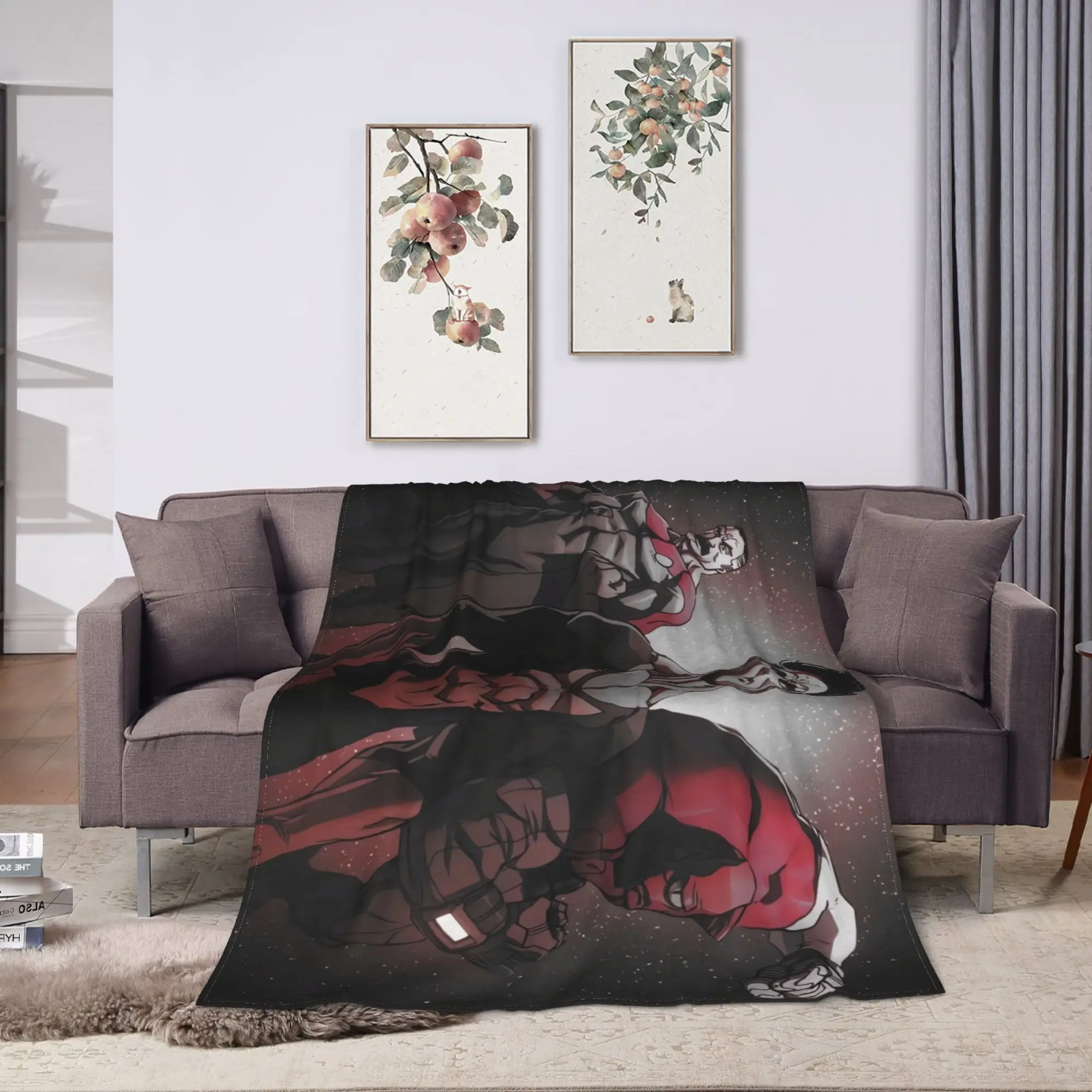 Invincible Trio In Space Blankets  Warm Print Plush Bedding Throws For Couch Bed Airplane Travel Flannel Bedspread Bed Cover