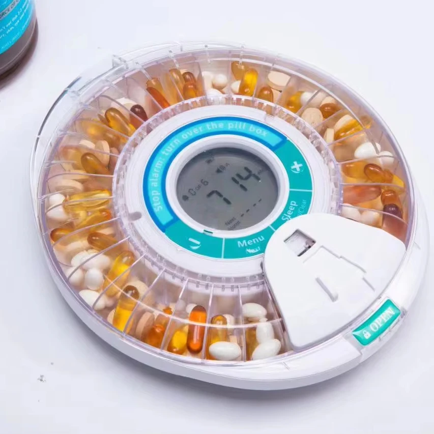Portable Multifunctional Timing Alarm Clock Intelligent Electronic Medicine Box For Elderly Pill Storage Cases Reminder Feature