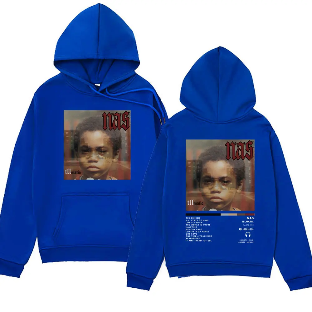 Rapper Nas Illmatic Album Cover Print Hoodie Men Women Clothes Fashion Long Sleeve Sweatshirts Hip Hop Oversized Hoodies Unisex