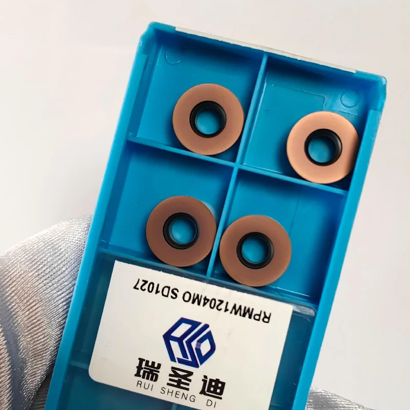 RPMW1003MO RPMW1204MO Round Carbide Milling Insert TiN Gold & Black Coated CNC Inserts For Carbon Alloy Stainless Hardened Steel