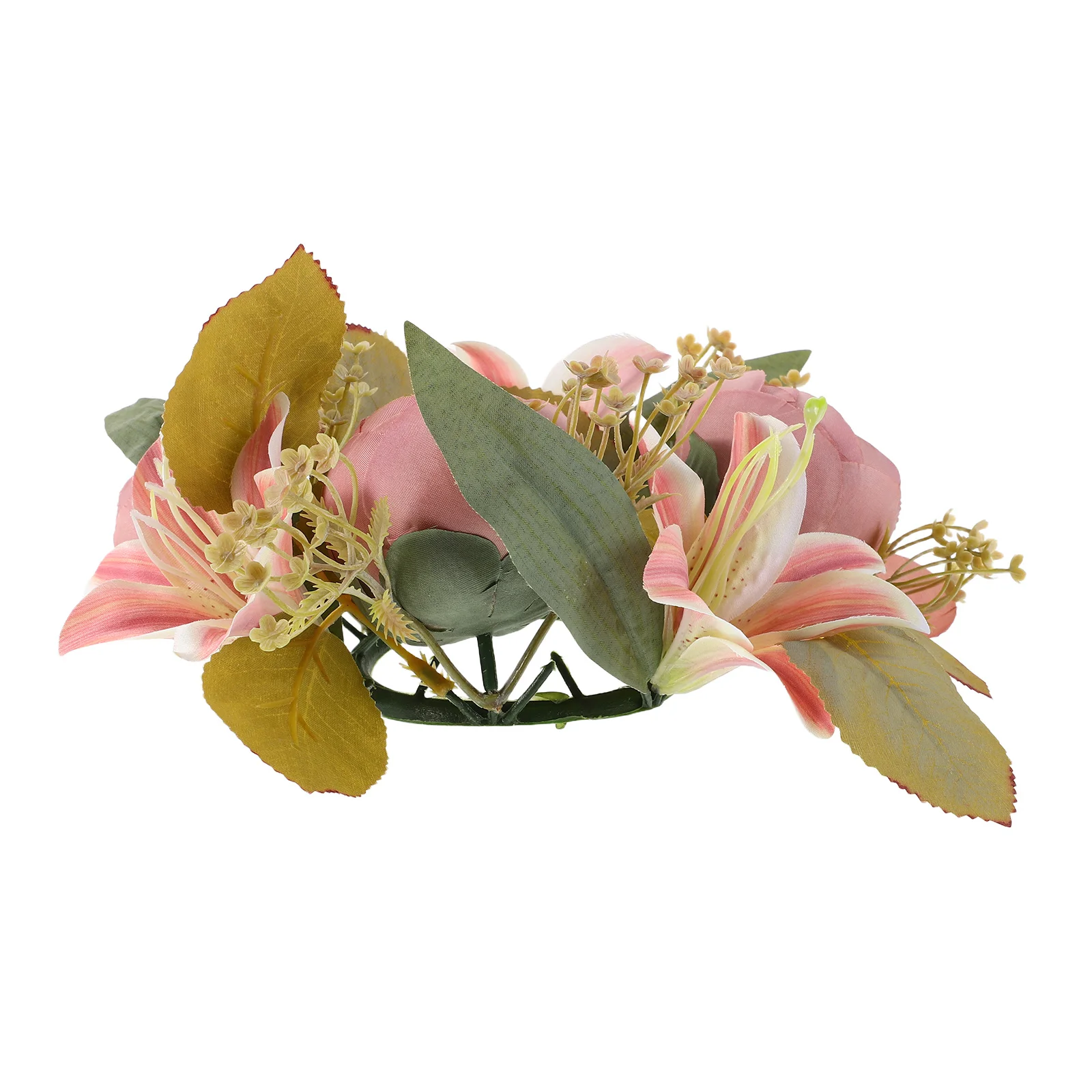 

Artificial Rose Wreath European Style Elegant Floral Centerpiece for Wedding Dining Table Decor