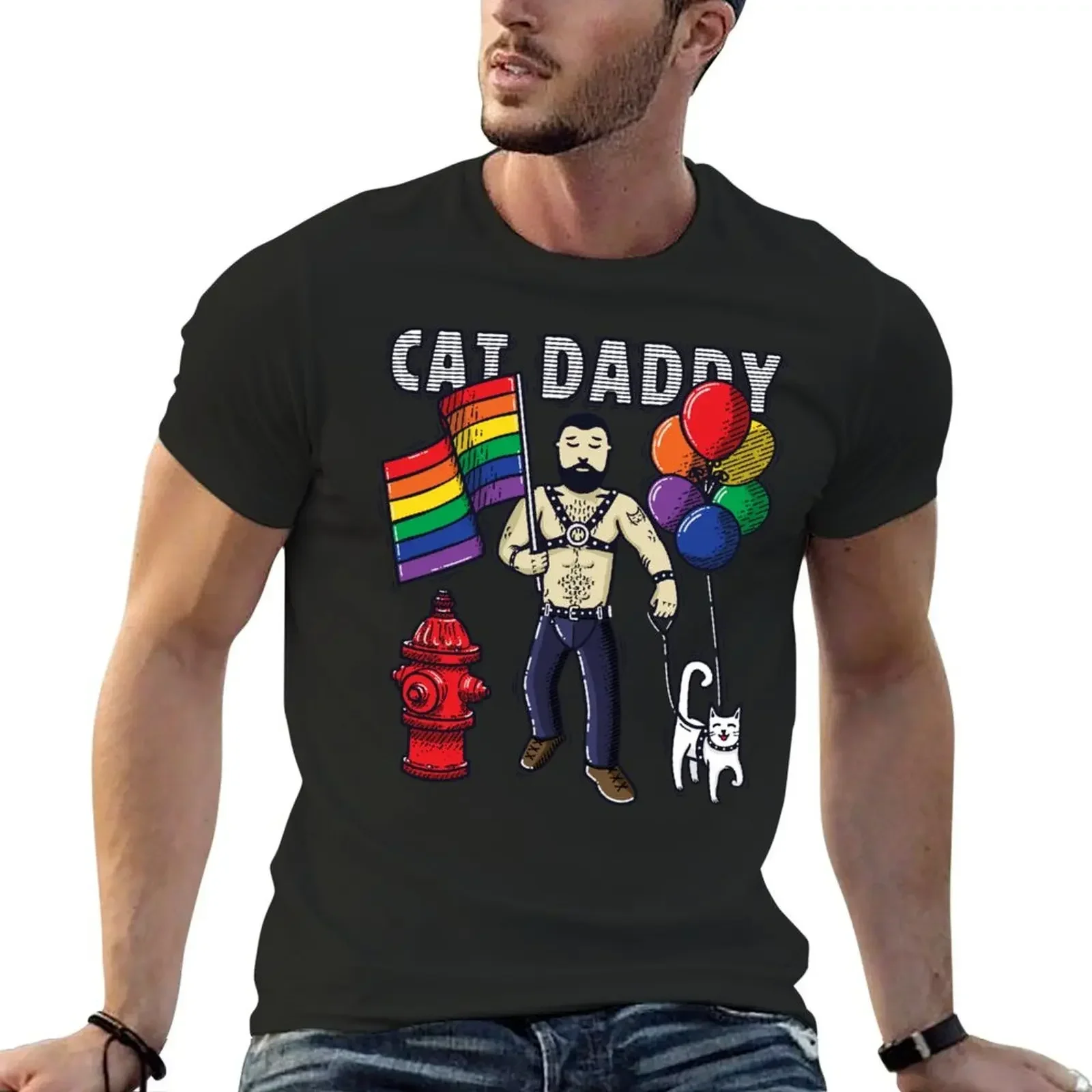 Cat Daddy: Pride T-Shirt quick-drying vintage t shirts shirts graphic tee men