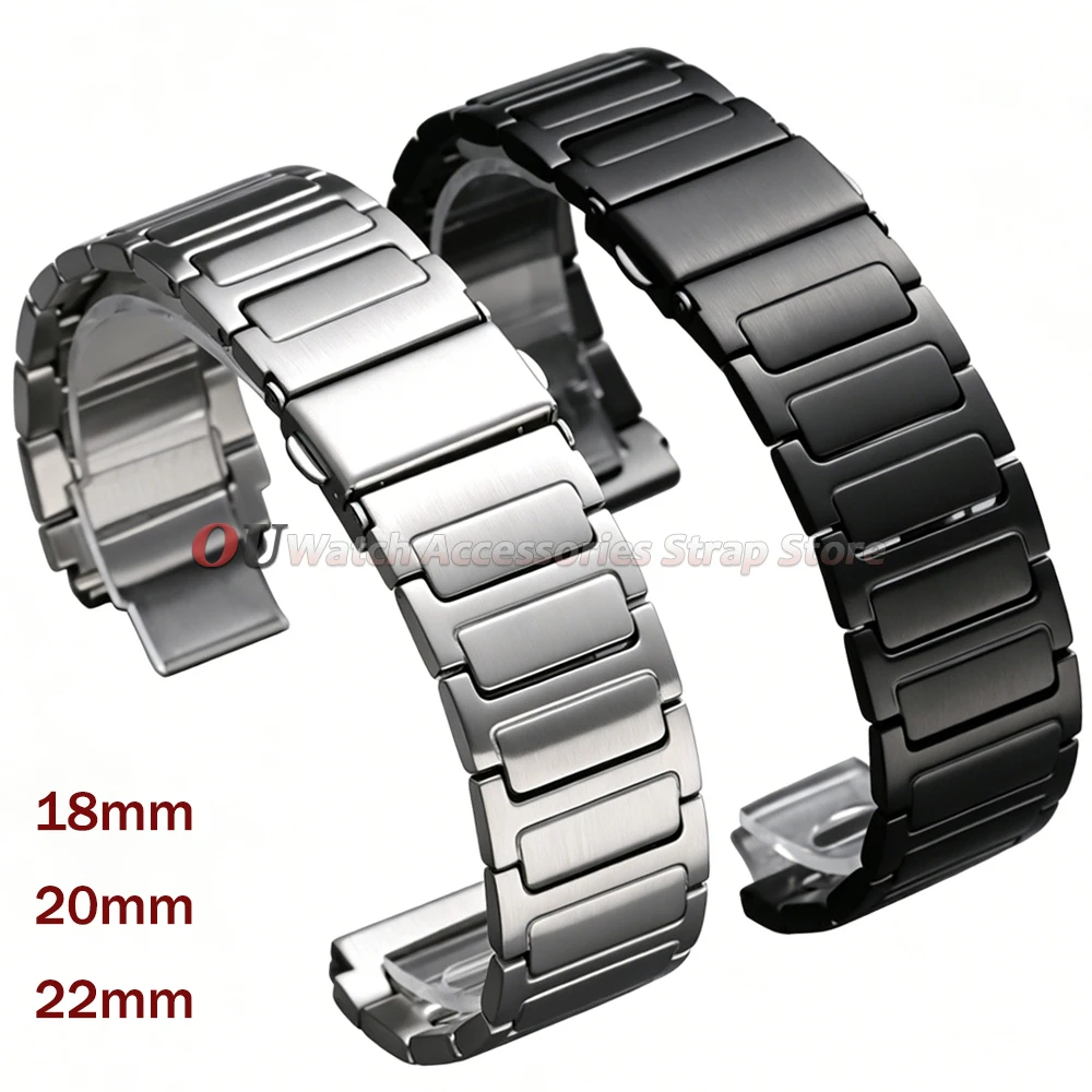 Bracelet de montre en métal 18mm 20mm 22mm pour Seiko pour Rolex, bracelets en acier inoxydable pour montre connectée universelle, accessoires de montre pour hommes et femmes