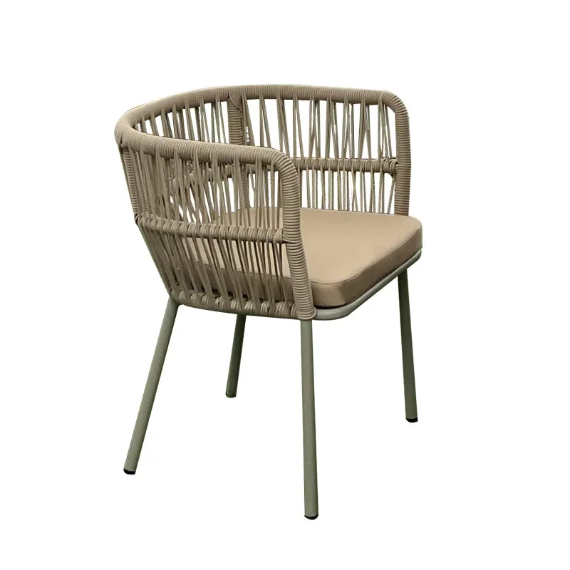 Tavolo e sedia da giardino per esterni, terrazza per il tempo libero, sedia in rattan, mobili per balcone all'aperto, tessitura di corda