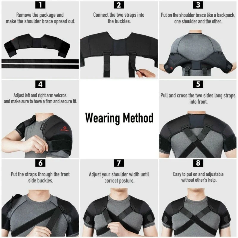 Dual Shoulder Braceadjustable Sport Shoulder Support Dual Bandage Cross Shoulder Strap