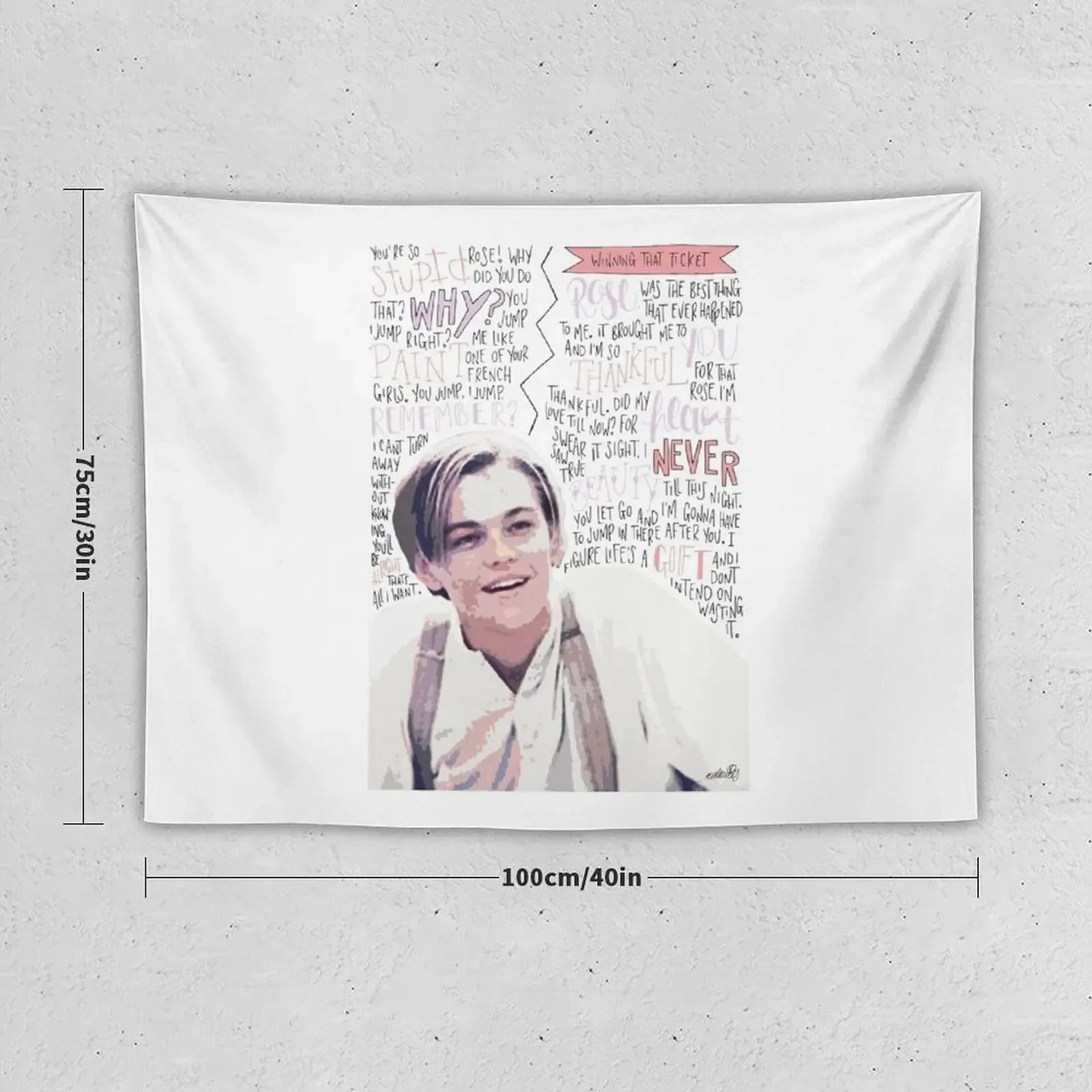 Leonardo DiCaprio / Jack Dawson Merch Tapestry Wall Carpet Aesthetic Home Decor Room Decoration Korean Style Tapestry