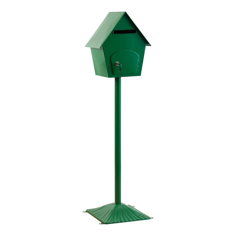 Wrought iron vertical mailbox Internet celebrity mailbox suggestion box mailbox small house mailbox decorative ornament props