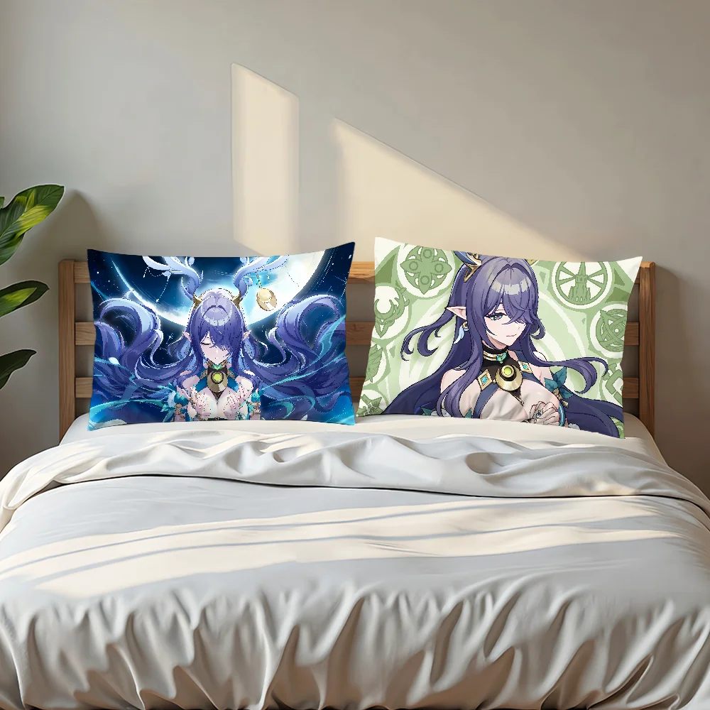 لعبة Lauma Genshin Impact غطاء وسادة جديد fanart غطاء وسادة مستطيل أريكة المنزل غرفة المعيشة مكتب مقهى المخدة