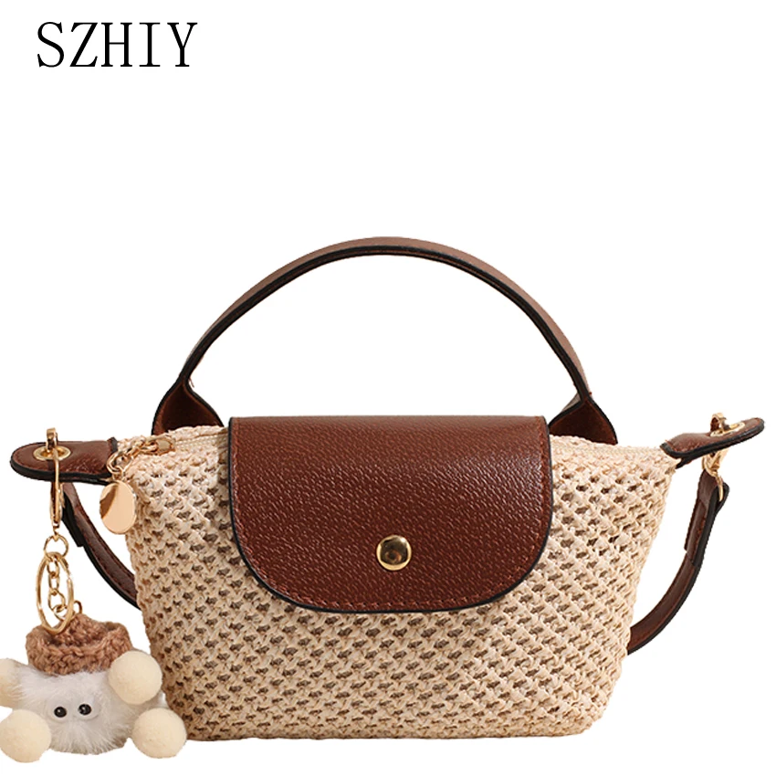 Summer Woven Bag Women Shoulder Bag Designer Fashion Handbag Vacation Travel Bohemian Style Crossbody Small Pocket Bolso Mujer