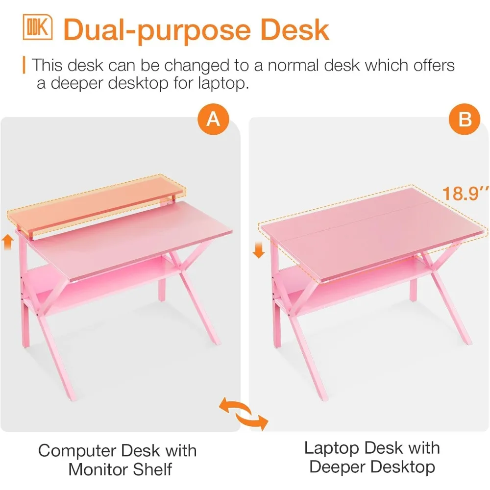 Small Desk, 27.5 Inch Small Computer Desk for Small Spaces, Compact Desk with Storage