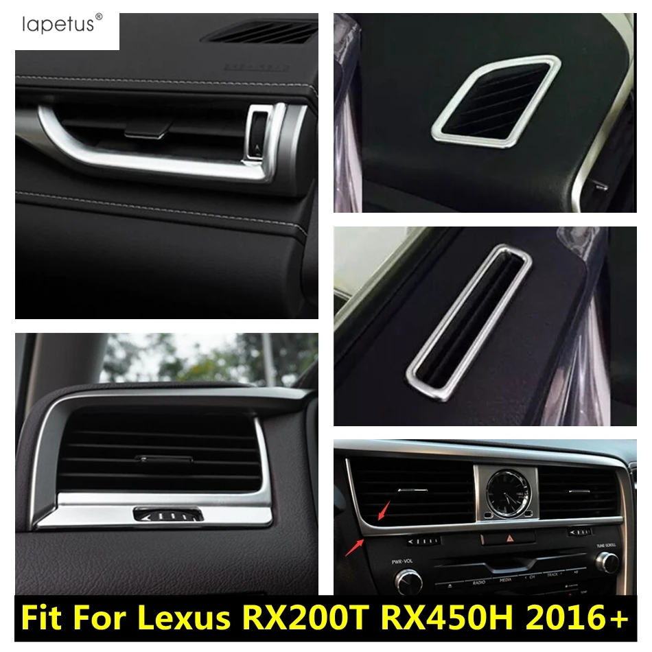 Car Dashboard Air AC Vent Outlet Frame Decoration Cover Trim Fit For Lexus RX RX450h 2016 - 2021 ABS Matte Interior Accessories