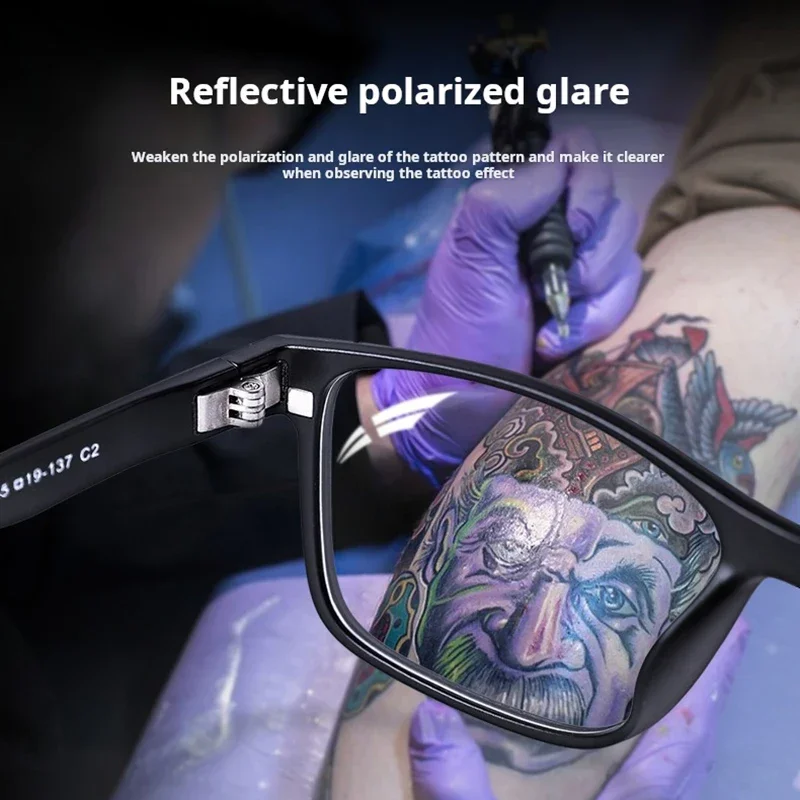 Magnetic Tattoo Goggles Tattoo Filter Eye Protection Glasses Seamless Fit Polarized Glasses for Tattoo/Makeup Studios Daily Use 3