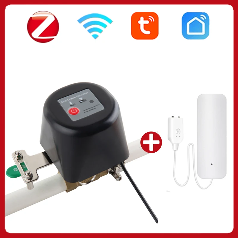 Zigbee Tuya Water Valve Wifi Gas Valve Manipulator Water Leakage Alarm Smartlife Smart Remote Timer Irrigation Controller Alexa