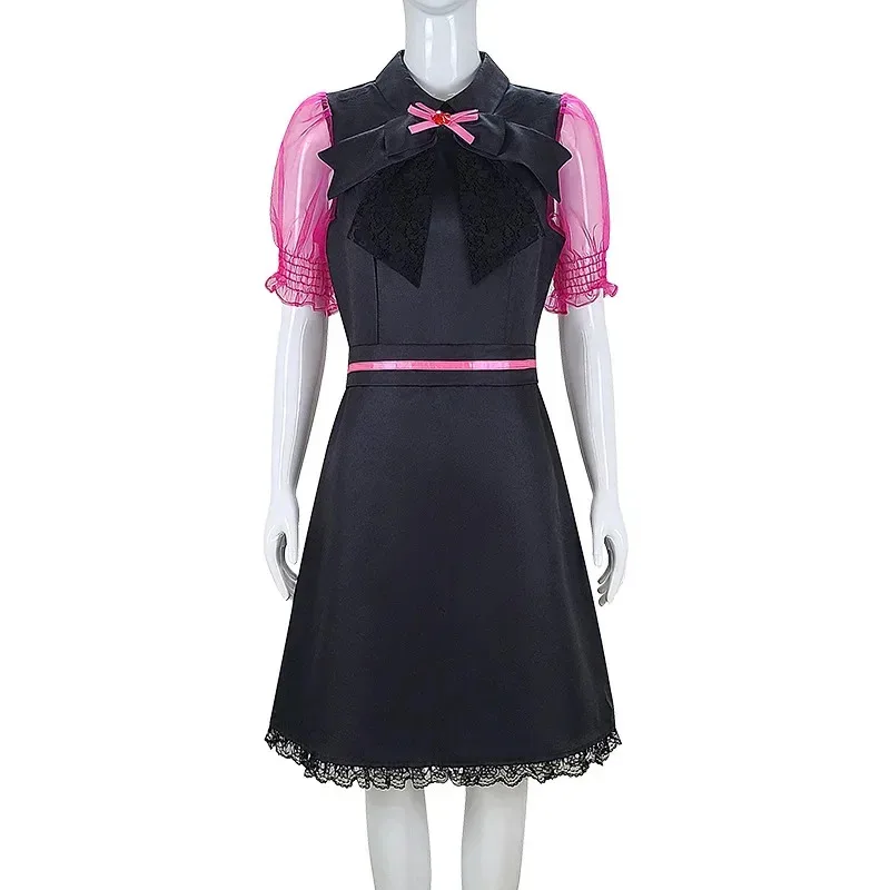 Disfraz de elfo de escuela secundaria Draculaura, disfraz de monstruo fabuloso de Anime, vestido de Cosplay de alta Dráculaura, ropa de Carnaval de Halloween