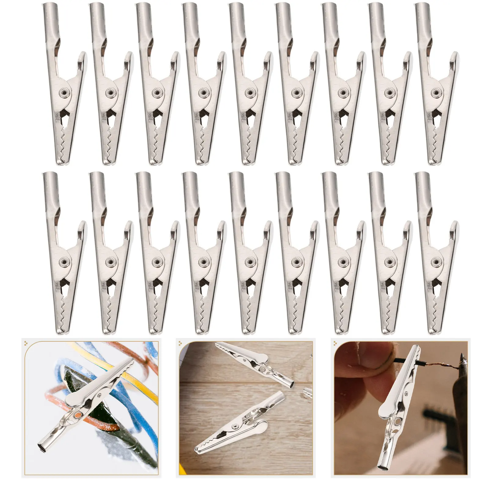 100Pcs Premium Metal Alligator Clamps Crocodile Test Clips Anti Static Easy Install Portable for Electricians Engineers Students