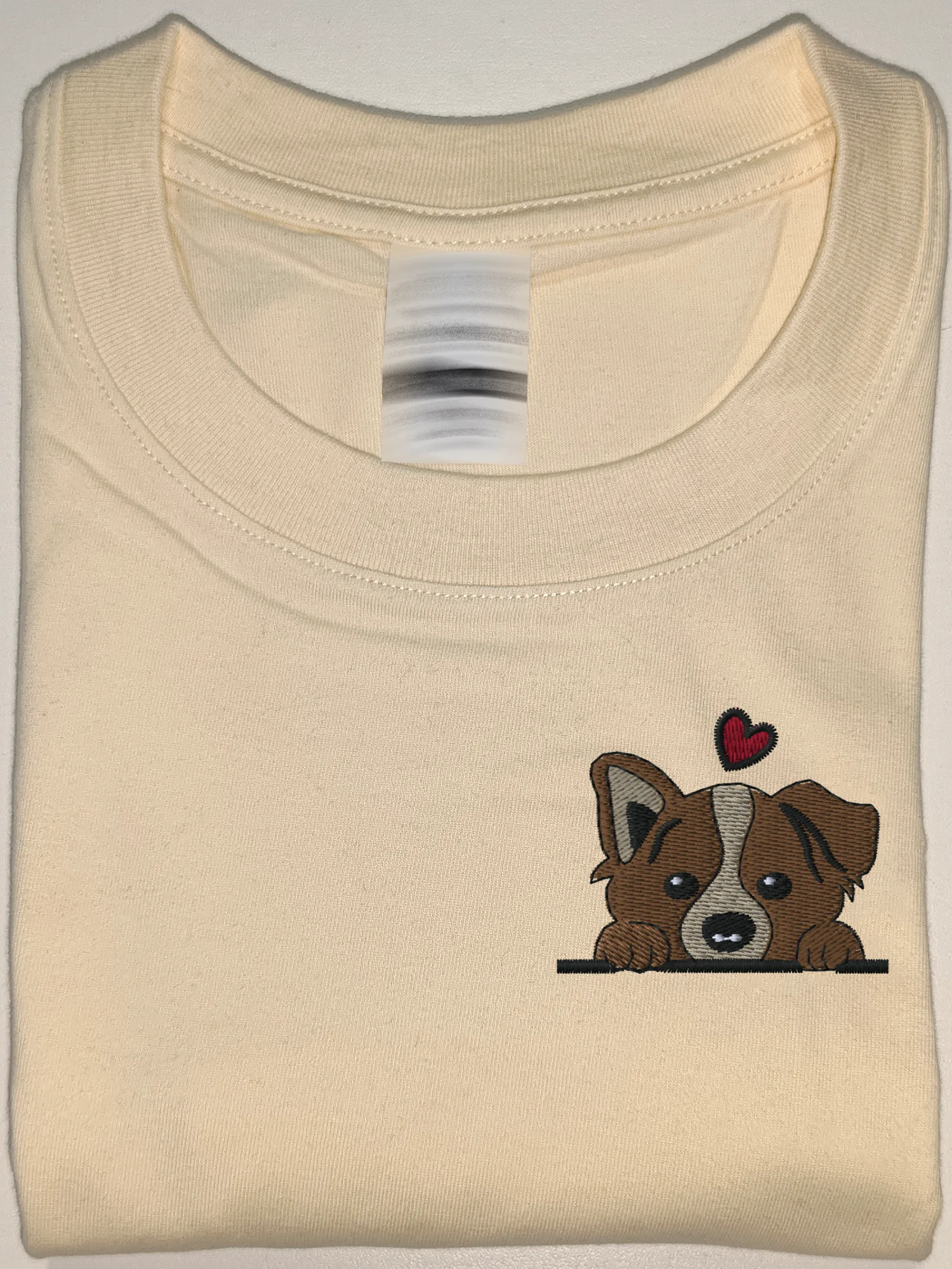 

Футболка с вышивкой Doggo Love, футболки с вышивкой из 100% хлопка 3xl, мужская одежда, осенний Новый год, большой размер