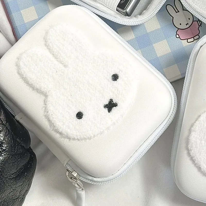 Linda bolsa de almacenamiento para cámara Miffy, carcasa dura a prueba de golpes, bolsa protectora portátil con cremallera, bolsa de transporte para viajes al aire libre, regalos Kawaii