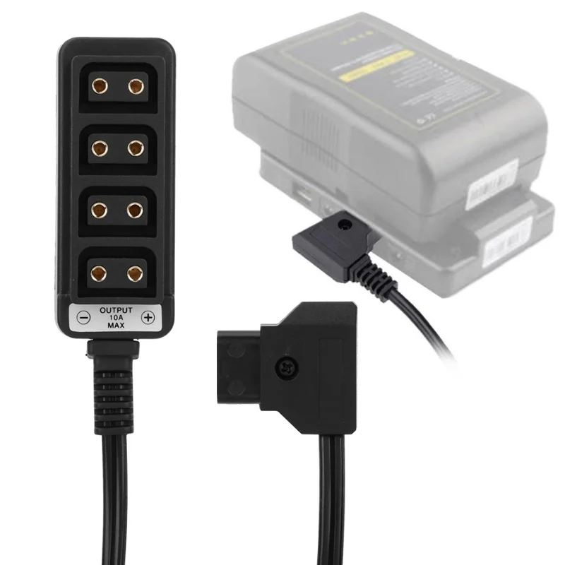 Photography Power Supply Camera 1 To 4 D Tap Splitter Cable (Spring Coiled Splitter Cable)Distributor Female Head P-type Faucet