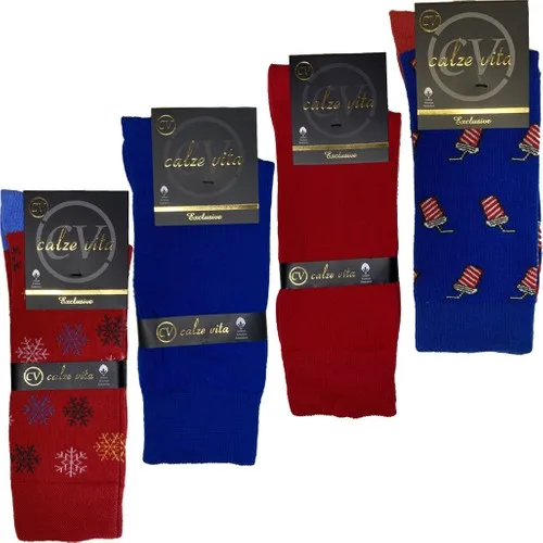 Calze Vita 4 더블 솔리드 컬러 패턴 디자인 남성용 양말, 남성용 양말