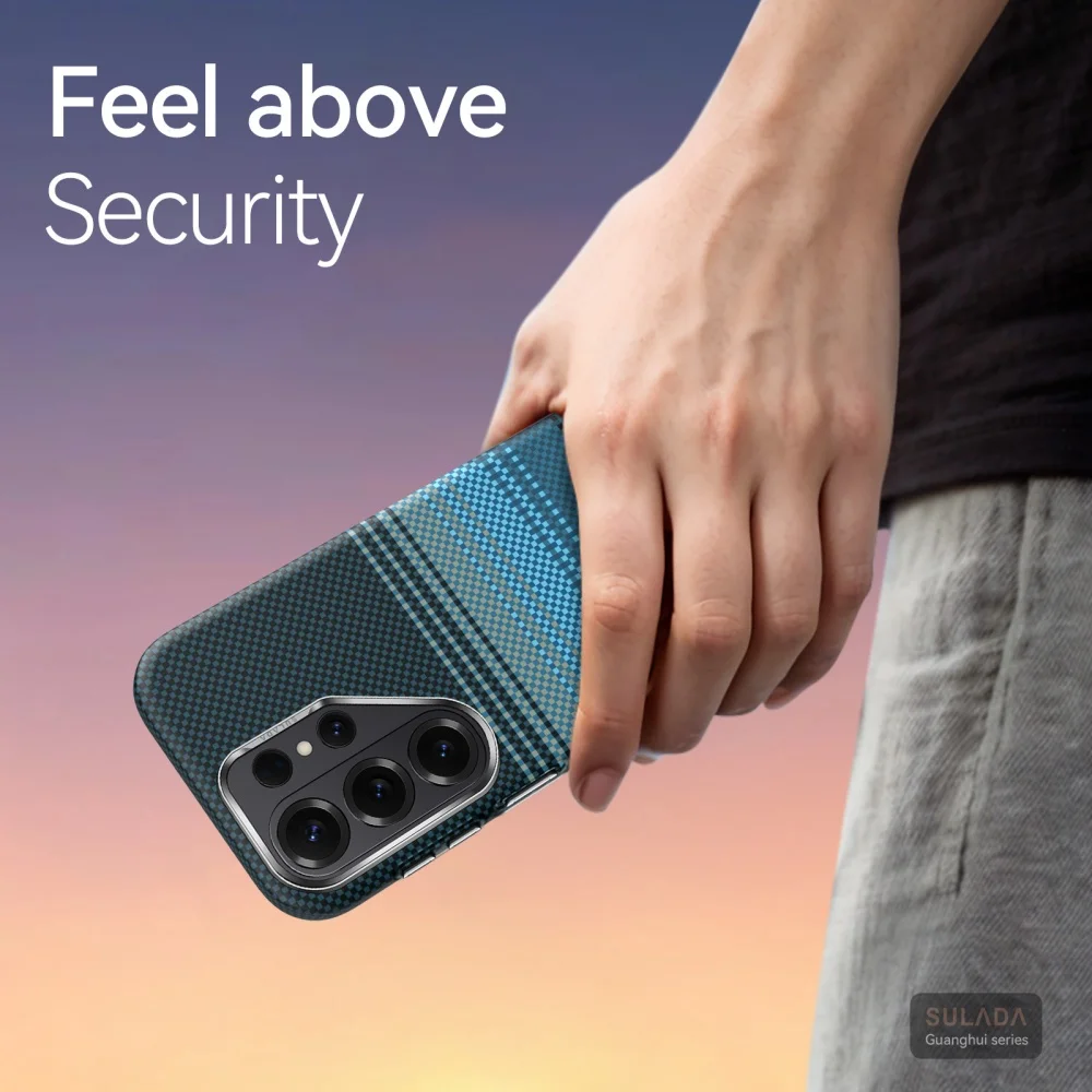 

Кожаный чехол с магнитным плетением для Samsung S26 Ultra S26, защитная задняя крышка