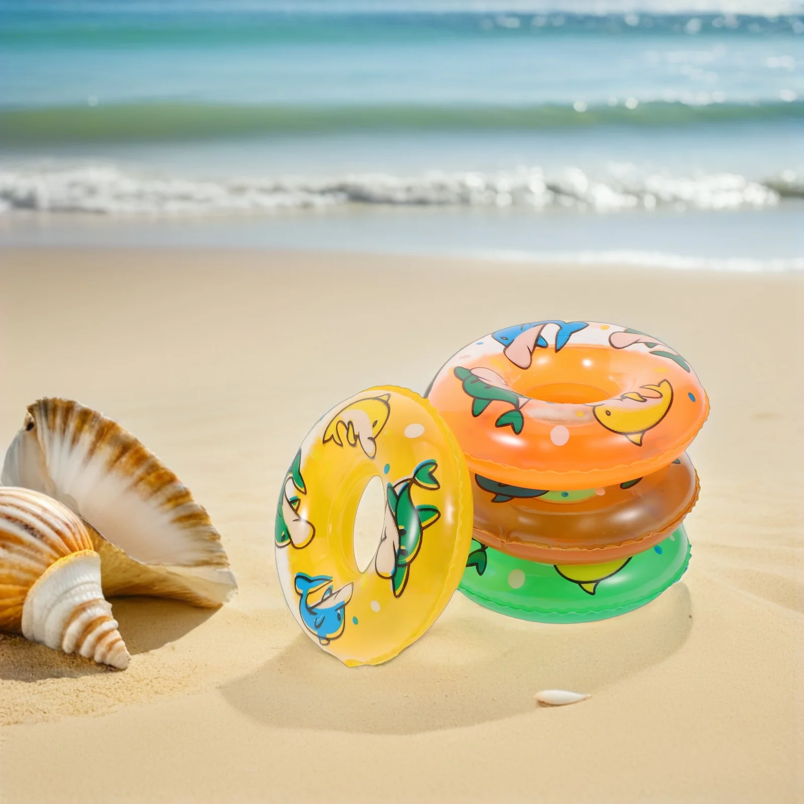 

48Pcs Small Inflatable Floating Rings Creative Photography Prop Dollhouse Accessory Summer Pool Party Decor Mini Swimming Ring