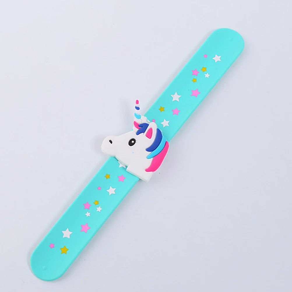 12 قطعة سيليكون يونيكورن صفعة أساور آمنة لينة المفاجئة الأساور حفلة عيد ميلاد تفضل الاطفال مكافأة الهدايا يونيكورن صفعة معصمه