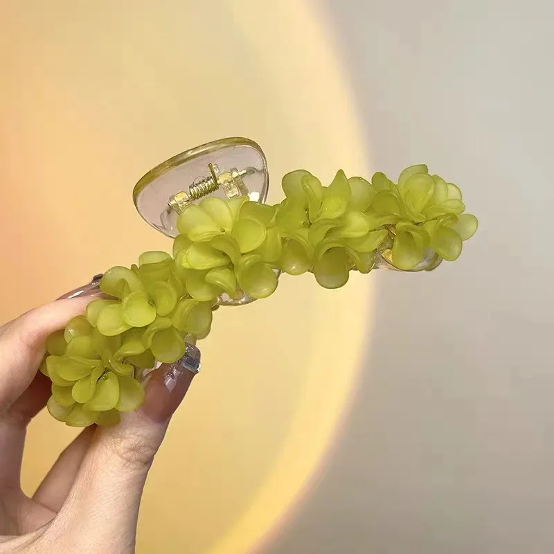 

Big Sale Green Lily Flower Hair Claw for Women Summer Crab Hair Clip Flower Hairpin Fairy Shark Clip Headdress Hair Accessories
