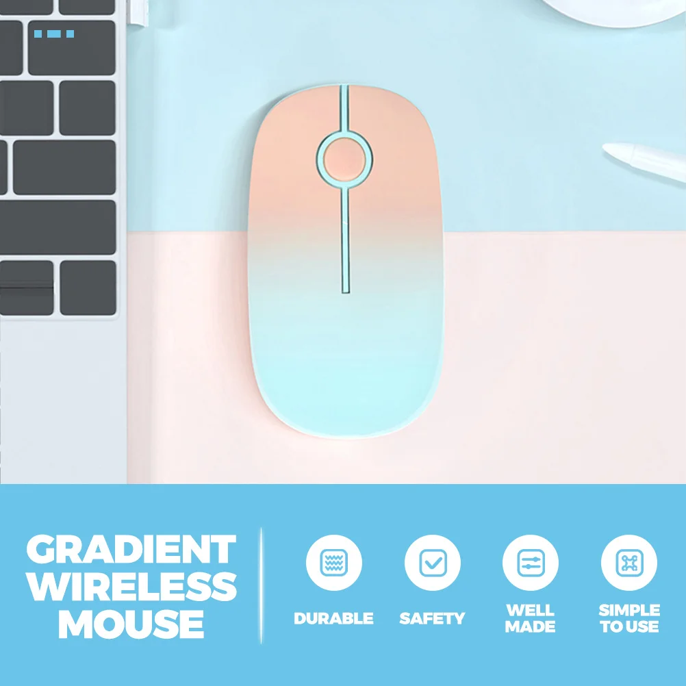 

Gradient Color Wireless Mouse Silent Cordless Ergonomic Design For Laptop Notebook Computer Portable 2.4Ghz Mouse