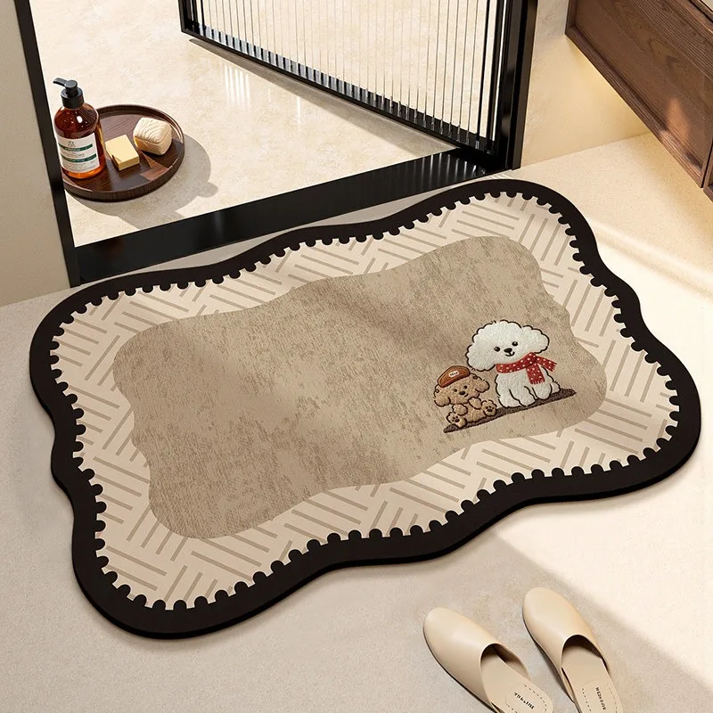 Bathroom Carpet Absorbent Non-slip Floor Mat Cartoon Animal Pattern Rug Toilet Area Rugs Diatom Mud Home Decoration Carpets 양탄자