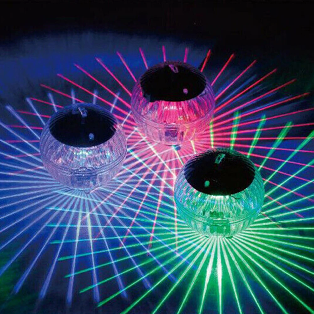 Solar Powered Color Swimming Pool Party Night Light Yard Pond Garden Colorful Light Water Floating Lamp for Outdoor Swimming