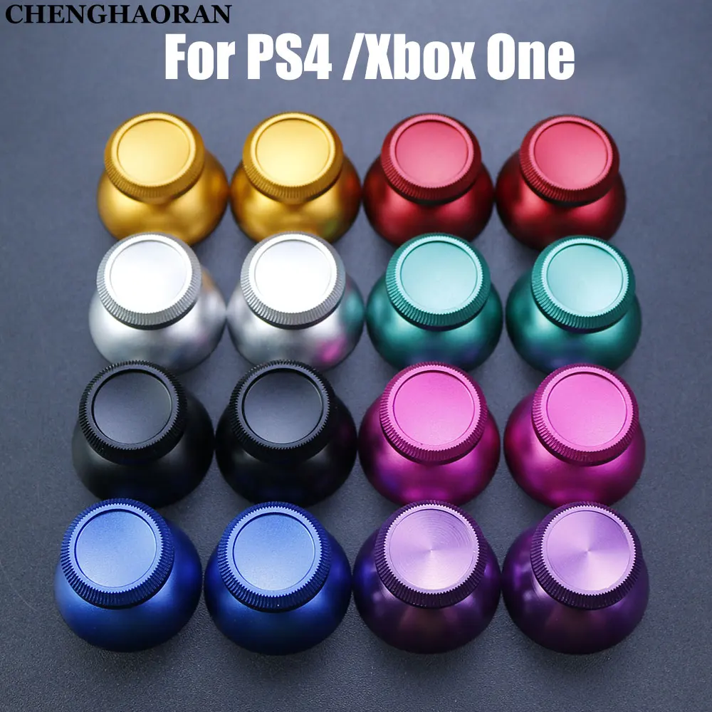 1Pair Aluminum Metal 3D Analog Joystick Thumb Stick Grip Cap Rocker Button For PS4 Pro Slim Xbox One Slim Series X S Controller