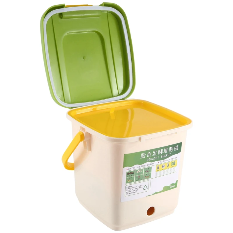 12L Compost Bin Recycle Composter Aerated Compost Bin PP Organic Homemade Trash Can Bucket Kitchen Garden Food Waste Bins