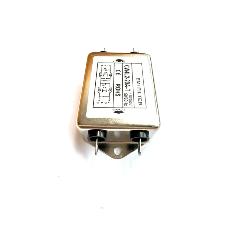 Módulo de filtro de potencia Terminal de filtro de potencia Filtro de cable de alimentación 115V/250V 20A 50/60Hz CW4L2-20A T Terminal de filtro EMI de línea de alimentación ﻿