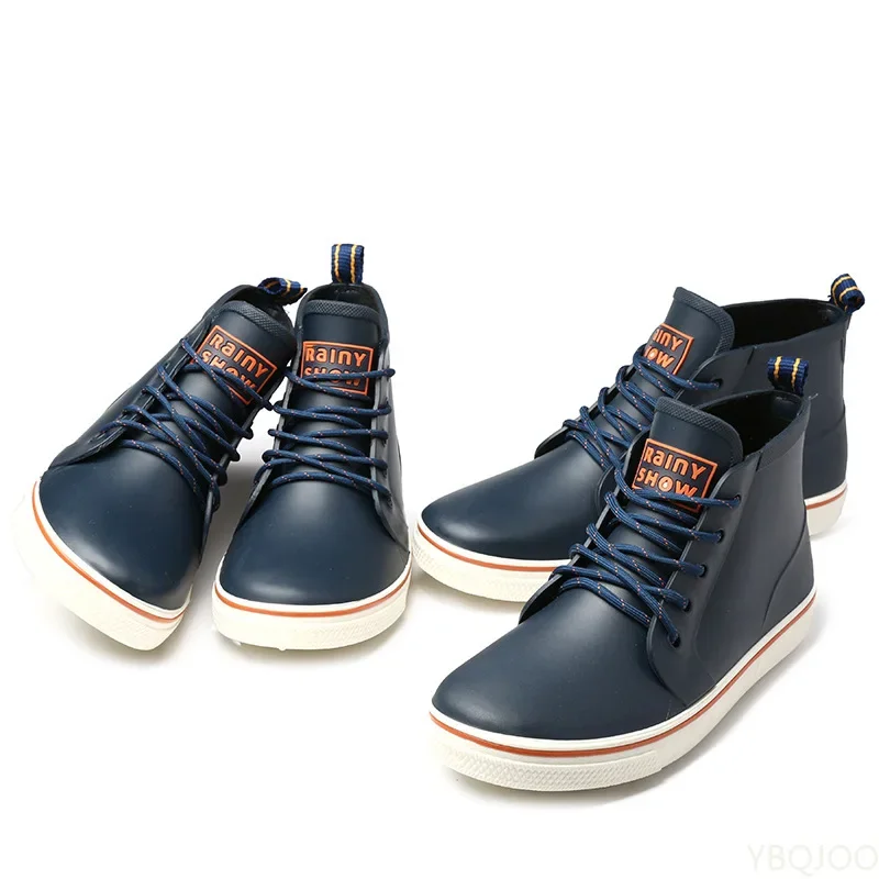 2025 Ankle Boots Men's Rubber Thick-soled Rain Boots Fashion Urban Waterproof Non-slip Rain  Women Rain Boots