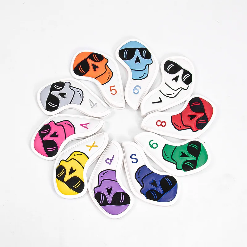 Set di copricapi colorati per mazze da Golf personalizza il tuo Logo copritesta in pelle Pu per proteggere il ferro da Golf