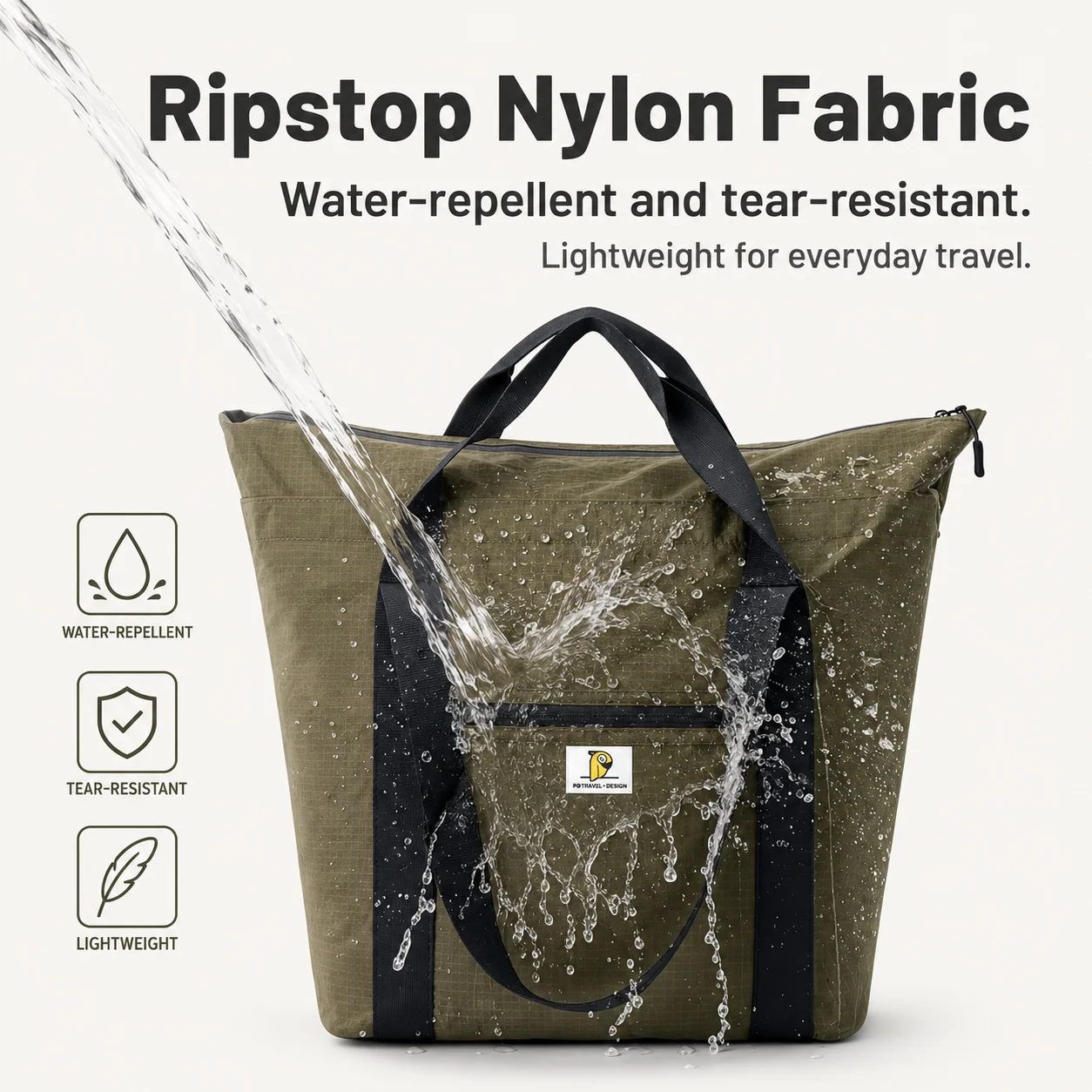 Sac fourre-tout de voyage étanche, sac à bandoulière pliable en Nylon, sac de transport de bagages de grande capacité, sac de week-end léger pour femmes et hommes