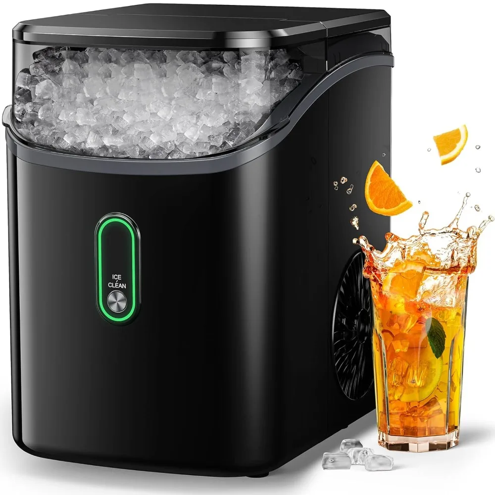 Nugget Ice Maker Countertop, Pebble Ice Maker with Soft Chewable Ice,  with Self-Cleaning, 33lbs/24H for Home,Kitchen,Office