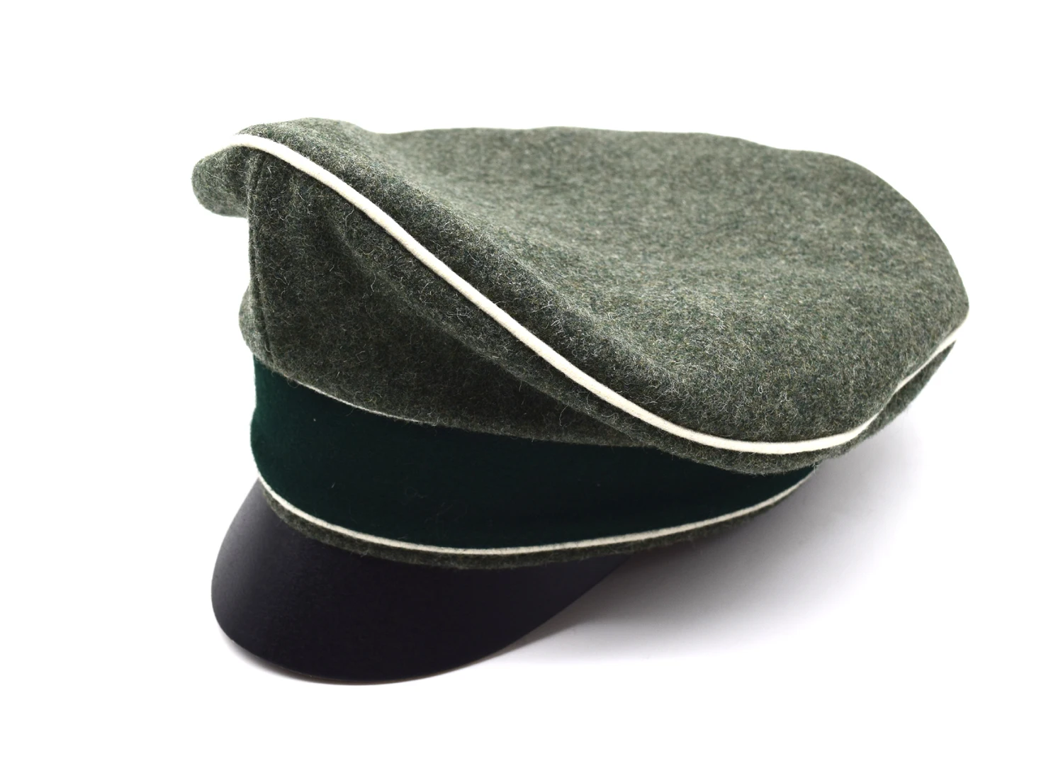 Reenactment German WH  Crusher Field Visor Cap Green Hat Wall