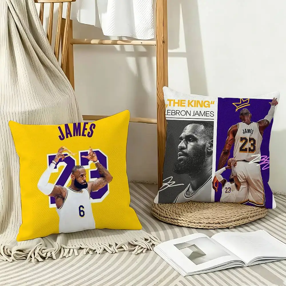 Basketball Legend LeBron J-James Pillow Case Pattern Printed Pillowcase For Living Room Sofa Cushion Cover
