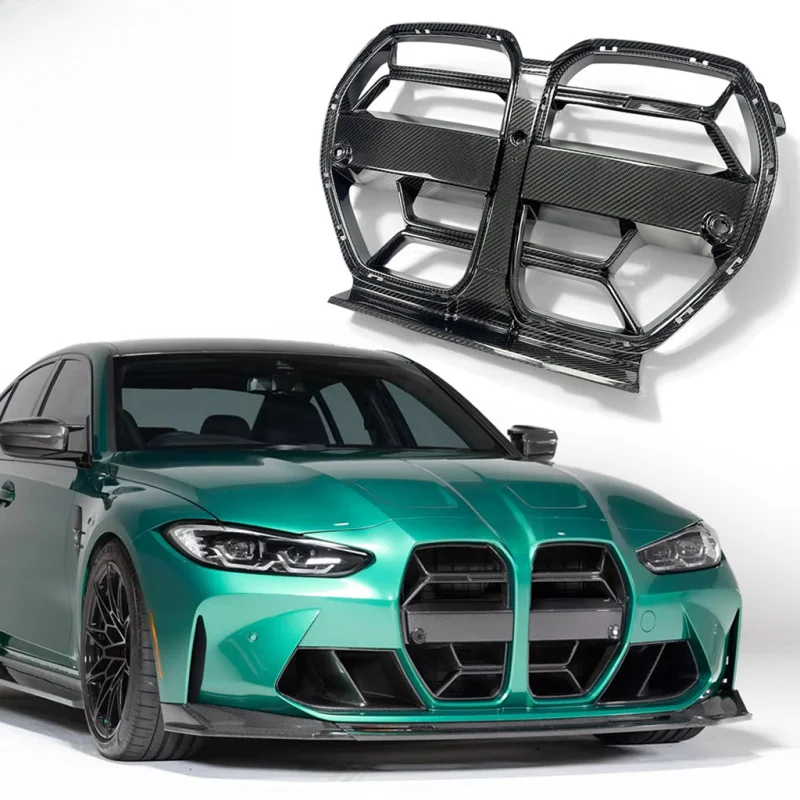Dry Carbon Fiber CSL Look Front Grille With & Without ACC Sensor Hole OEM Look Mod Trim Fit Sport Sedan 2021-2024