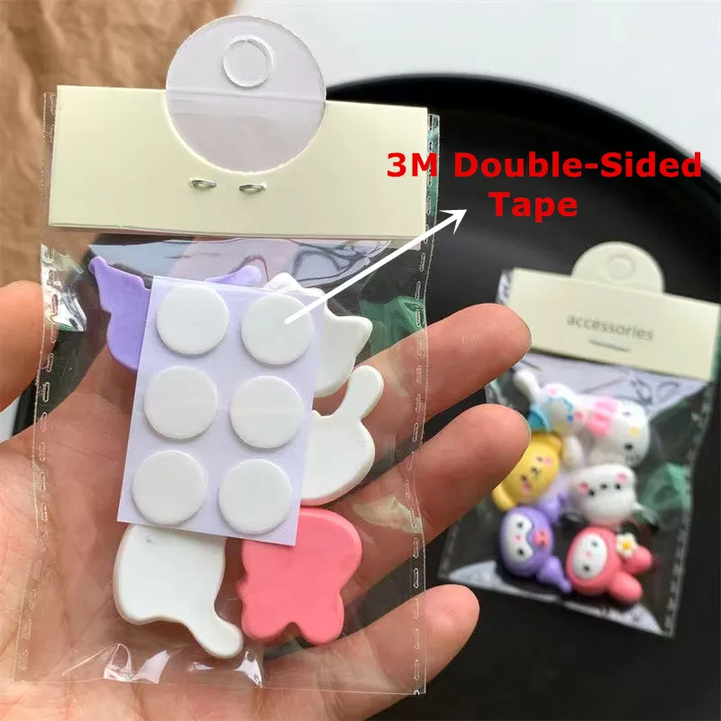 6Pcs/lots Hello Kitty Kuromi Diy 3D Mobile Phone Stickers Creative Cartoon Handmade Phone Case Resin Decorative Patches