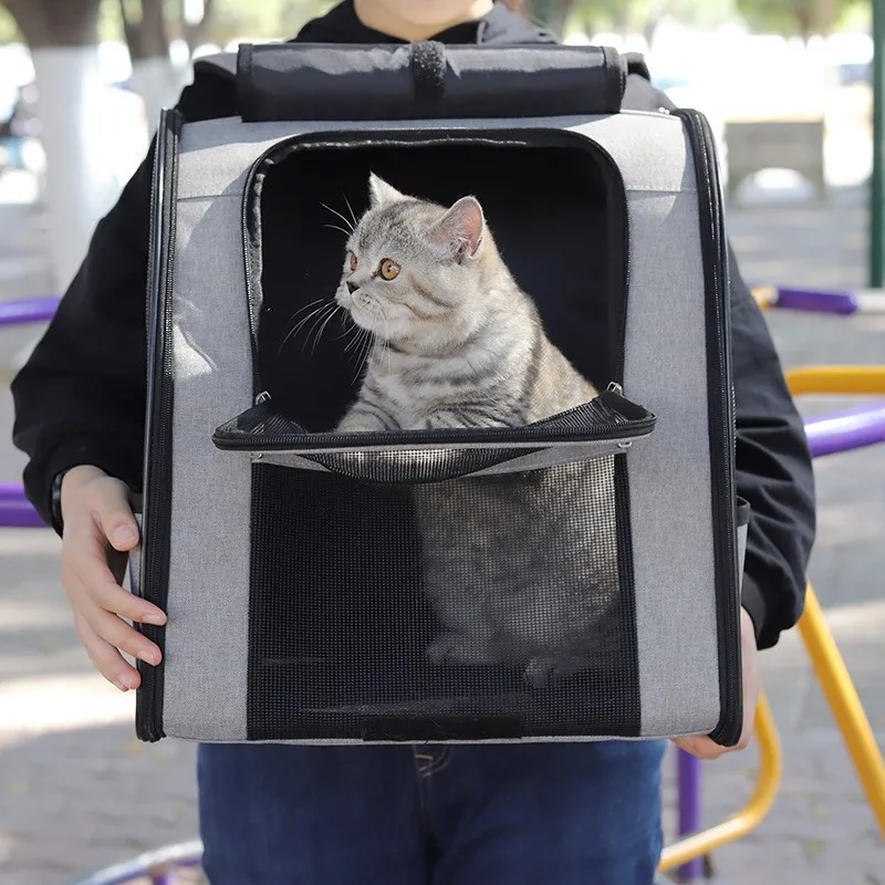 

Breathable Pet Cat Carrier Backpack Pet Carrier Transport Travel Bag Large Capacity For Cats Dogs Roller Curtain Backpack
