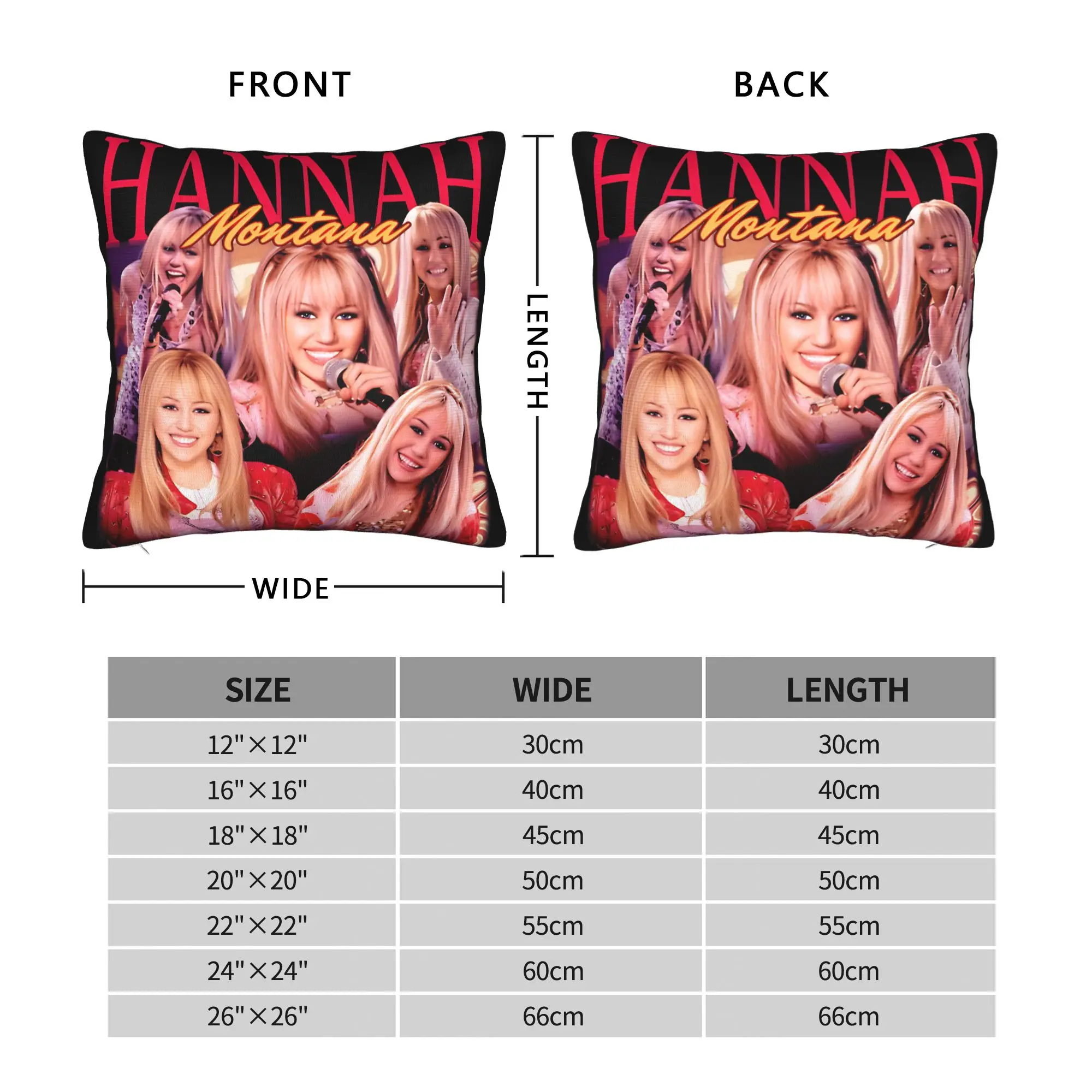 Hannah Montana 20Th Anniversary Comedy Pillow Case  Cute Funny Pillow Cover Soft Pillowcases For Chair Sofa Home Decor