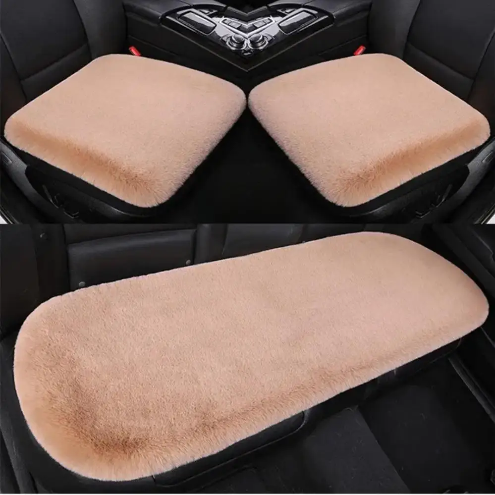 

3PCS Unviersal Car Accessories Plush Car Seat Cushion Winter Warm Car Seat Pad Automotive Seat Cushion For Front and Back Seat