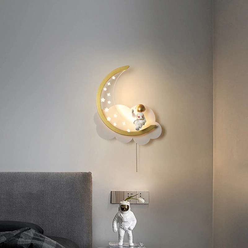 Wall lamps For Aisle Bedside Child bedroom closets interior wall light wall decor Curved shape Art design Sconces With switch