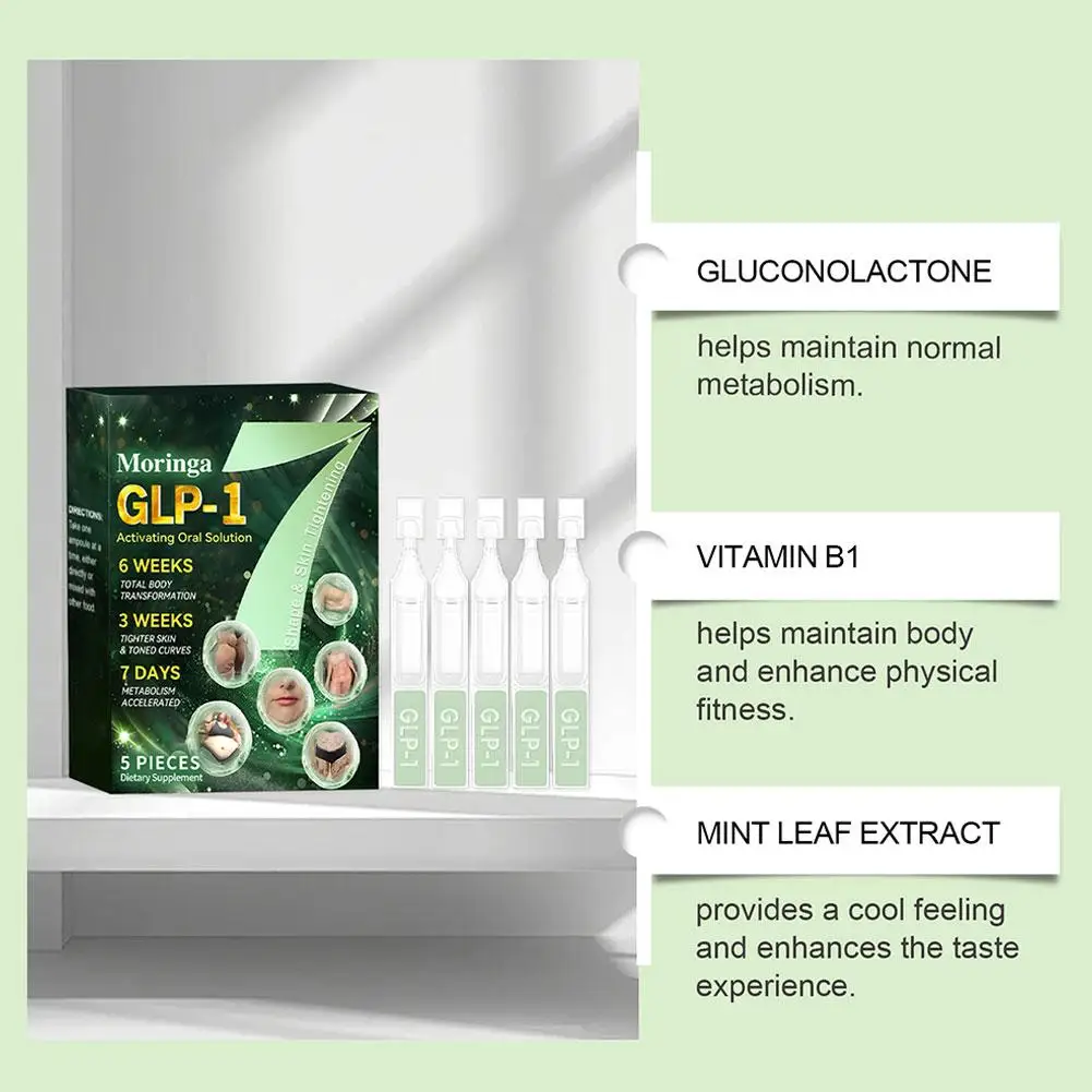 Krople GLP-1 Moringa Lipolysis wspierają metabolizm, równowagę, poziom cukru we krwi, pomagają kształtować sylwetkę, naturalny ziołowy suplement do codziennej pielęgnacji.
